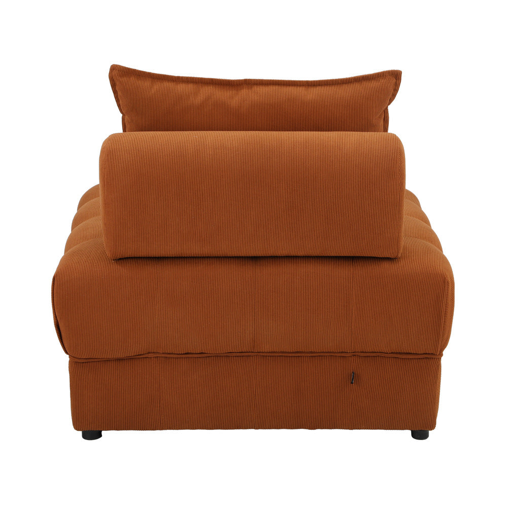 3 Seater Velvet Modular Sofa Lounge with Backrest in Brown for Living Room
