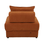 3 Seater Velvet Modular Sofa Lounge with Backrest in Brown for Living Room