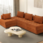 2/3/4 Seater Velvet Modular Sofa Lounge Chair with Backrest Brown