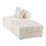 2-6 Seater Boucle Modular Sofa & Ottoman Set Armless White