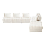 2-6 Seater Boucle Modular Sofa & Ottoman Set Armless White