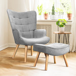 Armchair Lounge Chair Ottoman Accent Armchairs Fabric Sofa Chairs Grey