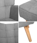 Armchair Lounge Chair Ottoman Accent Armchairs Fabric Sofa Chairs Grey