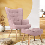 Armchair Lounge Chair Ottoman Accent Armchairs Fabric Sofa Chairs Pink