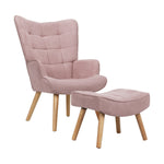 Armchair Lounge Chair Ottoman Accent Armchairs Fabric Sofa Chairs Pink