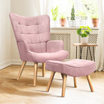 Armchair Lounge Chair Ottoman Accent Armchairs Fabric Sofa Chairs Pink