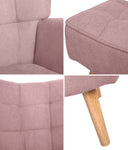 Armchair Lounge Chair Ottoman Accent Armchairs Fabric Sofa Chairs Pink