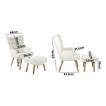 Elegant Ottoman Accent Chair - White