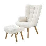 Elegant Ottoman Accent Chair - White