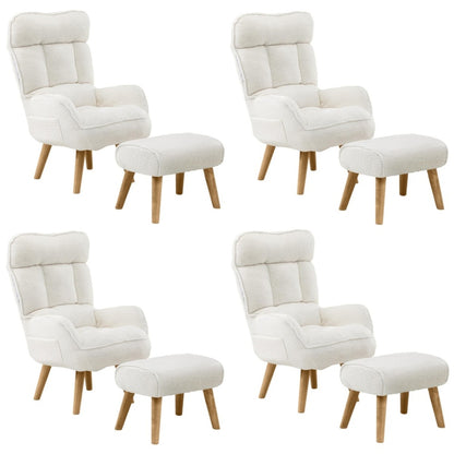 4X 360 Swivel Recliner Armchair Lounge with Stool Sherpa