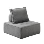 Armless Sofa with Adjustable Back Modular Lounge Chair Grey 1PC