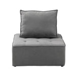 Armless Sofa with Adjustable Back Modular Lounge Chair Grey 1PC