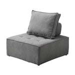 Armless Sofa with Adjustable Back Modular Lounge Chair Grey 1PC