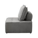 Armless Sofa with Adjustable Back Modular Lounge Chair Grey 1PC