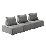 Modular Sofa Lounge Chair Armless Adjustable Back Linen Grey