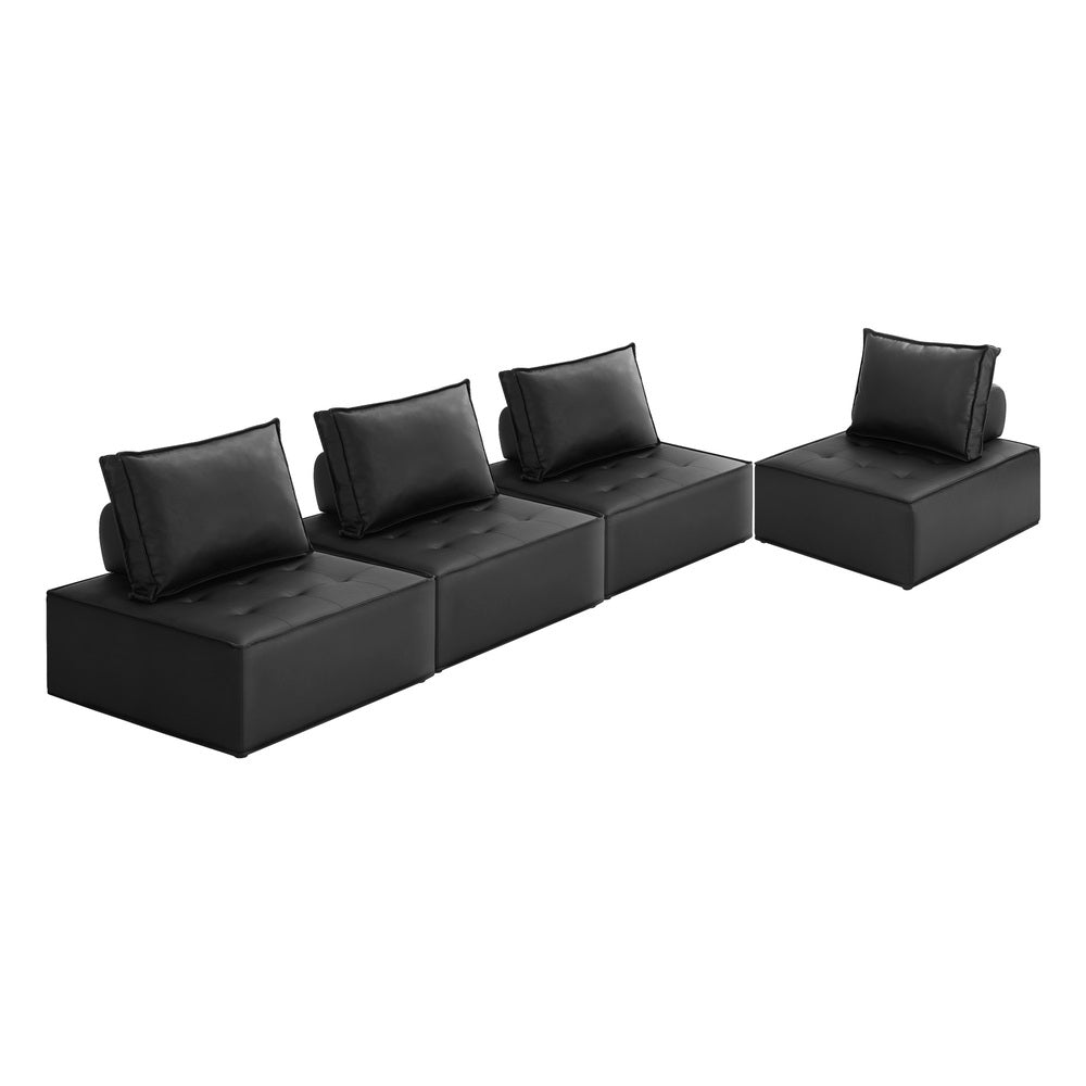 Pu Leather Sofa Couch Black