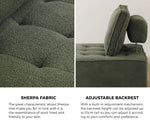 1PC Modular Sofa Lounge Chair Armless Sherpa Green