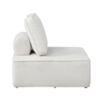 1PC Modular Sofa Lounge Chair Armless Adjustable Back Sherpa White