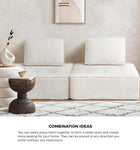 1PC Modular Sofa Lounge Chair Armless Adjustable Back Sherpa White