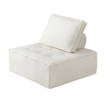 Modular Sofa Lounge Chair Armless Adjustable Back Sherpa White