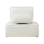 Modular Sofa Lounge Chair Armless Adjustable Back Sherpa White