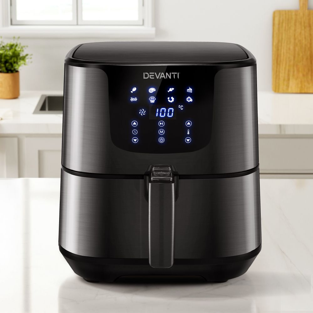 Air Fryer 7L Lcd Fryers Black