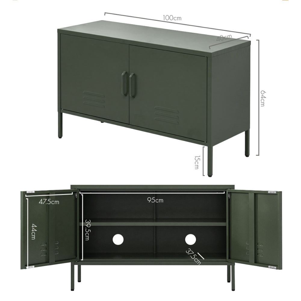 Artiss Buffet Sideboard Metal Cabinet - BASE Charcoal