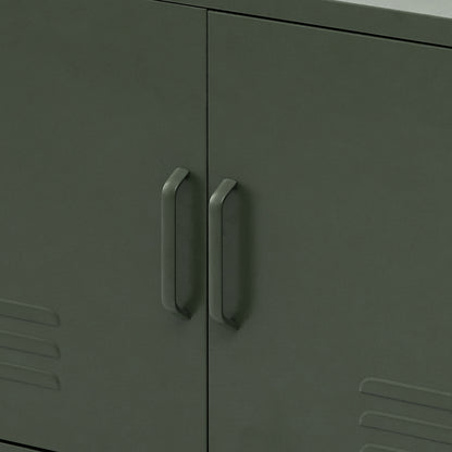 Buffet Sideboard Metal Cabinet - BASE Charcoal/Green/Pink/White