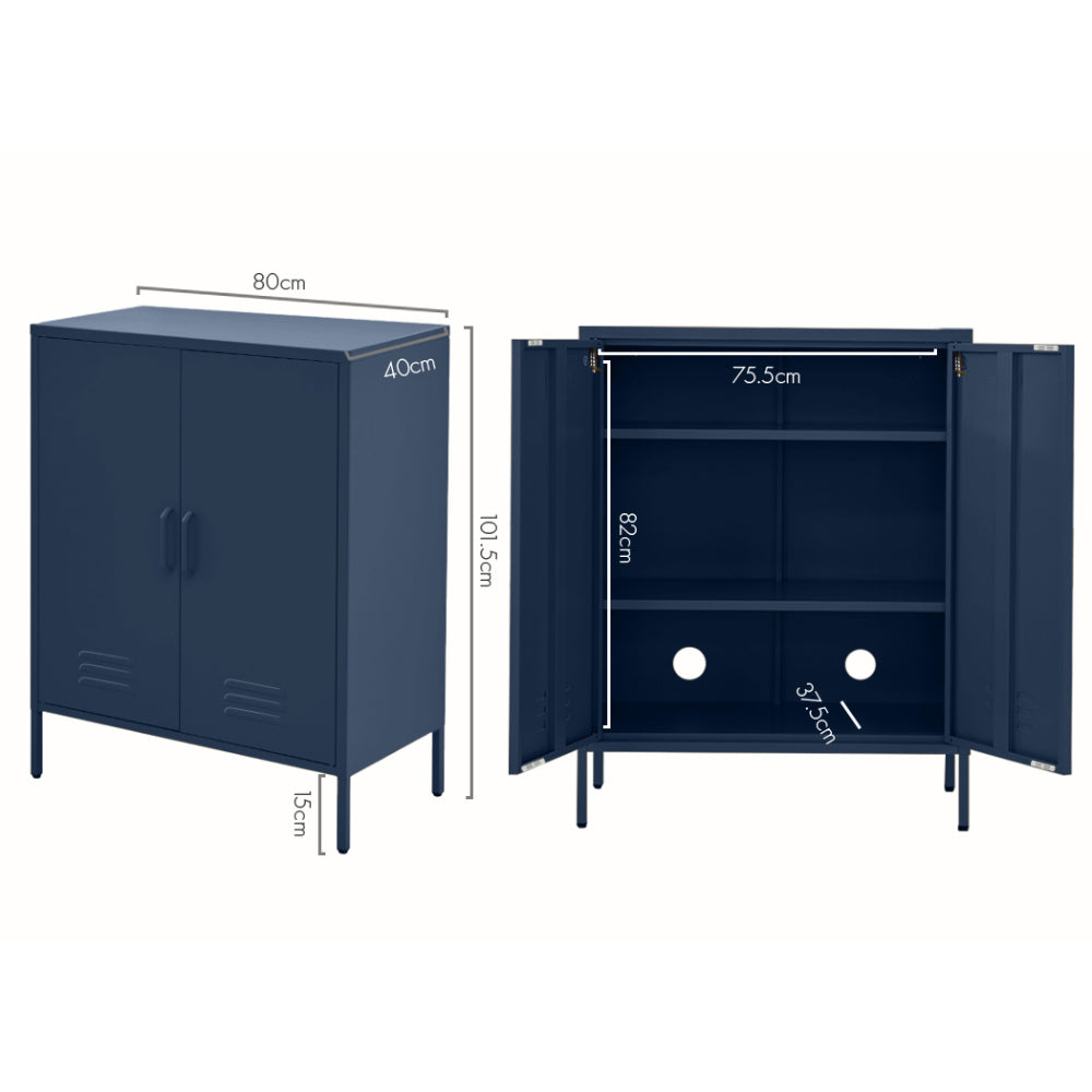 Buffet Sideboard Metal Cabinet - SWEETHEART Charcoal/Blue/Green