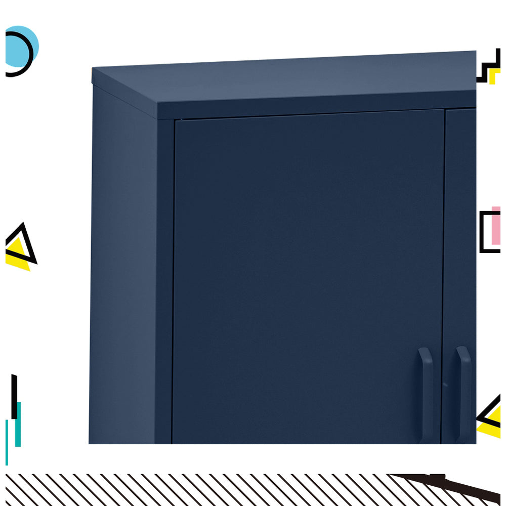 Buffet Sideboard Metal Cabinet - SWEETHEART Charcoal/Blue/Green