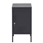 Bedside Table Metal Cabinet - Black/Green