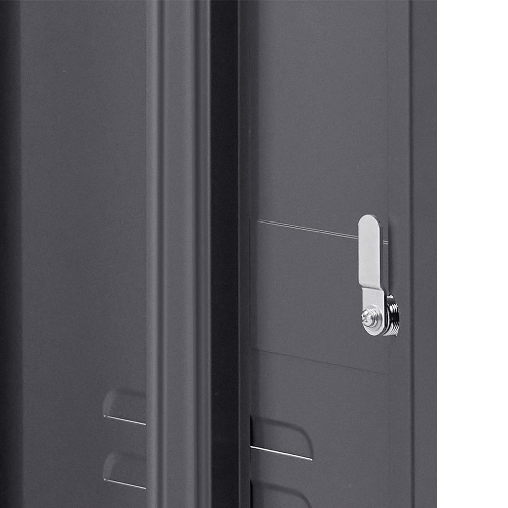 Sleek Black Metal Bedside Table Cabinet