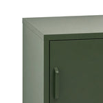 Bedside Table Metal Cabinet - Black/Green