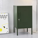 Bedside Table Metal Cabinet - Black/Green