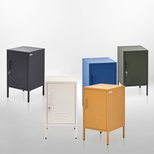  Bedside Table Metal Cabinet - Black/Green
