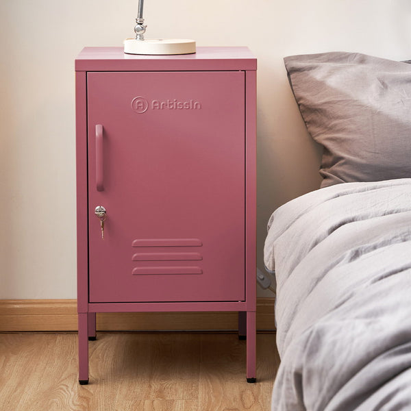  Bedside Table Metal Cabinet - Mini Pink