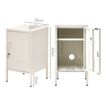 Bedside Table Metal Cabinet - Mini White