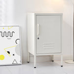 Bedside Table Metal Cabinet - Mini White