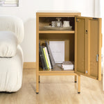 Bold Yellow Metal Bedside Table