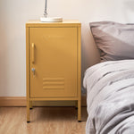 Bold Yellow Metal Bedside Table