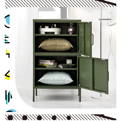 Buffet Sideboard Metal Cabinet - Double Green