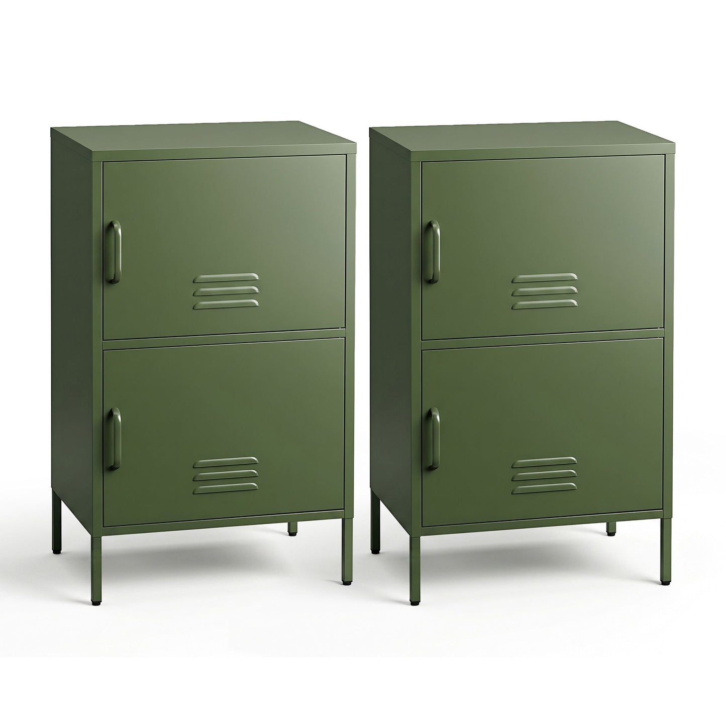 Green Metal Buffet Sideboard Cabinet Set of 2 | HomeAndLivin