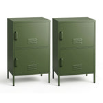 Green Metal Buffet Sideboard Cabinet Set of 2 | HomeAndLivin