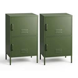 Green Metal Buffet Sideboard Cabinet Set of 2 | HomeAndLivin