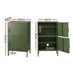 Green Metal Buffet Sideboard Cabinet Set of 2 | HomeAndLivin
