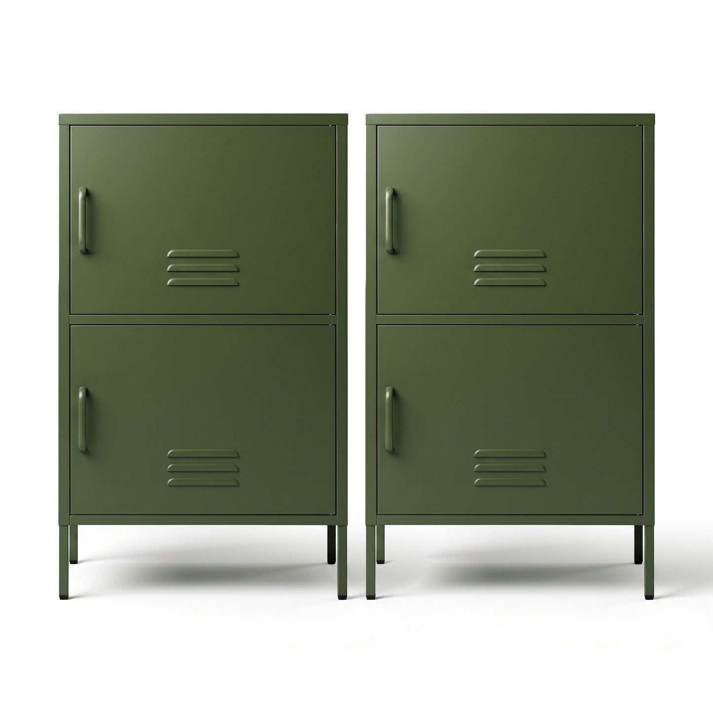 Green Metal Buffet Sideboard Cabinet Set of 2 | HomeAndLivin