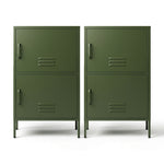 Green Metal Buffet Sideboard Cabinet Set of 2 | HomeAndLivin