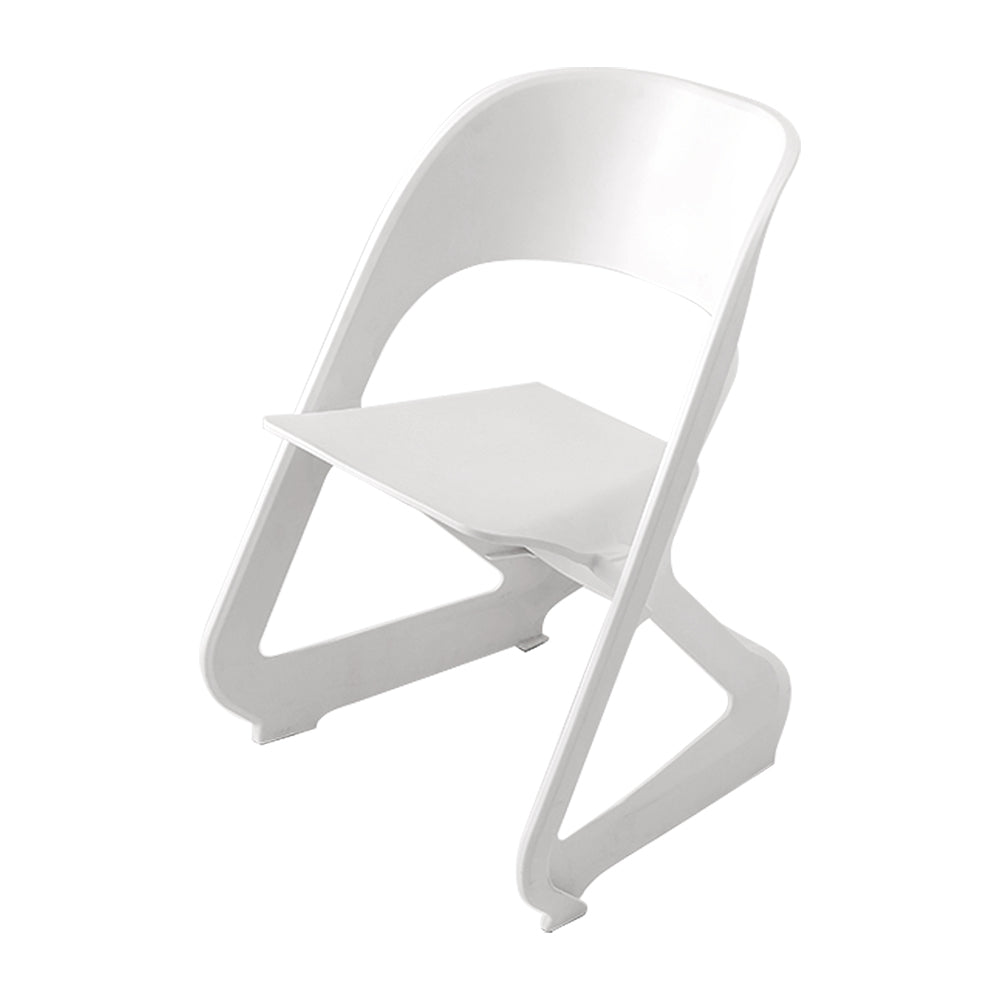 4 Dining Chairs Office Cafe Lounge Seat Stackable Plastic Chairs White