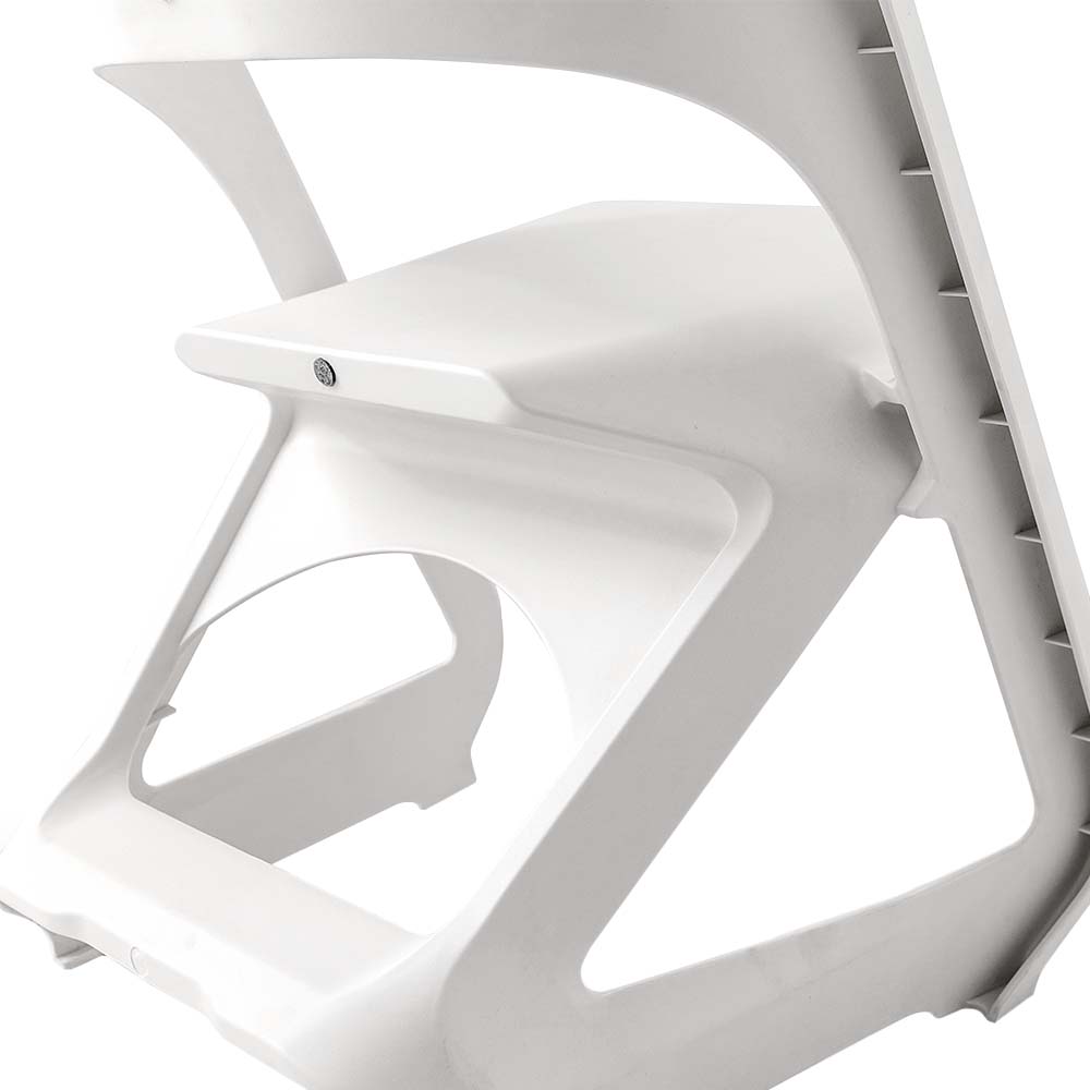4 Dining Chairs Office Cafe Lounge Seat Stackable Plastic Chairs White