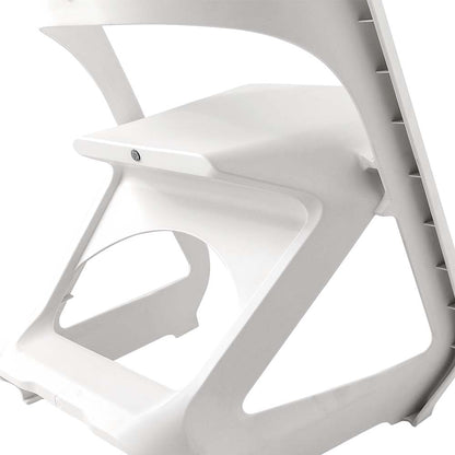 4 Dining Chairs Office Cafe Lounge Seat Stackable Plastic Chairs White